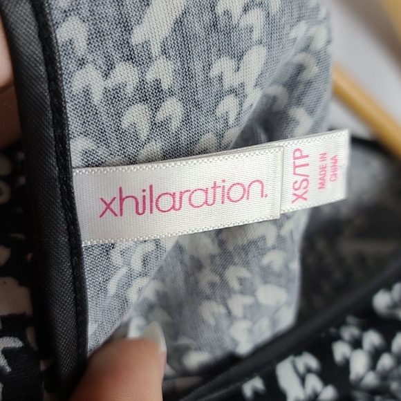 Black Off White Patterned Empire Tee Pleather Hem - Picture 4 of 9